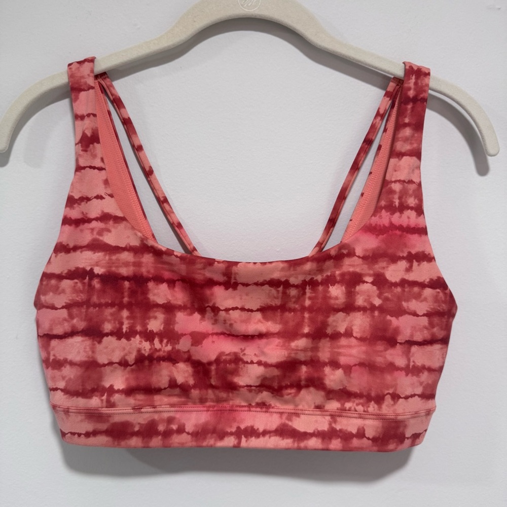 Athleta Exhale Coral Tie-Dye Sports Bra - Medium